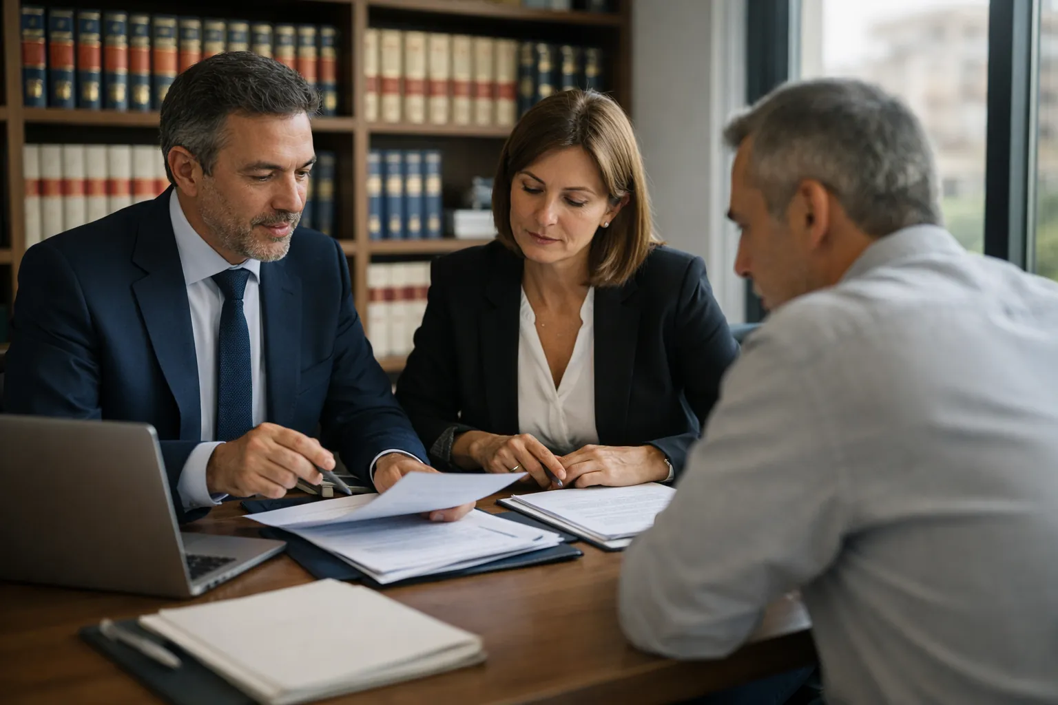 Reunión con abogados en despacho profesional en Murcia